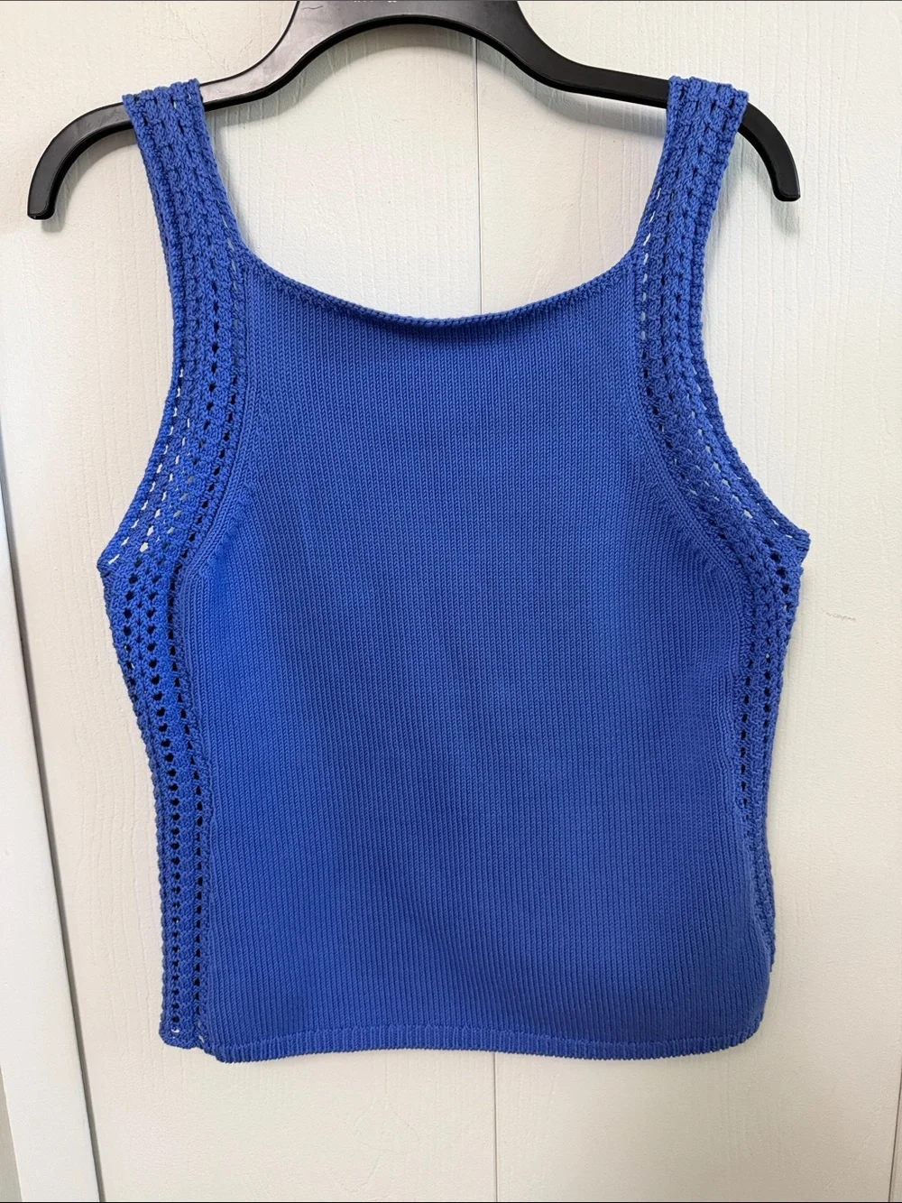 J. Crew Royal Blue Knit Tank with Eyelet Side Detail